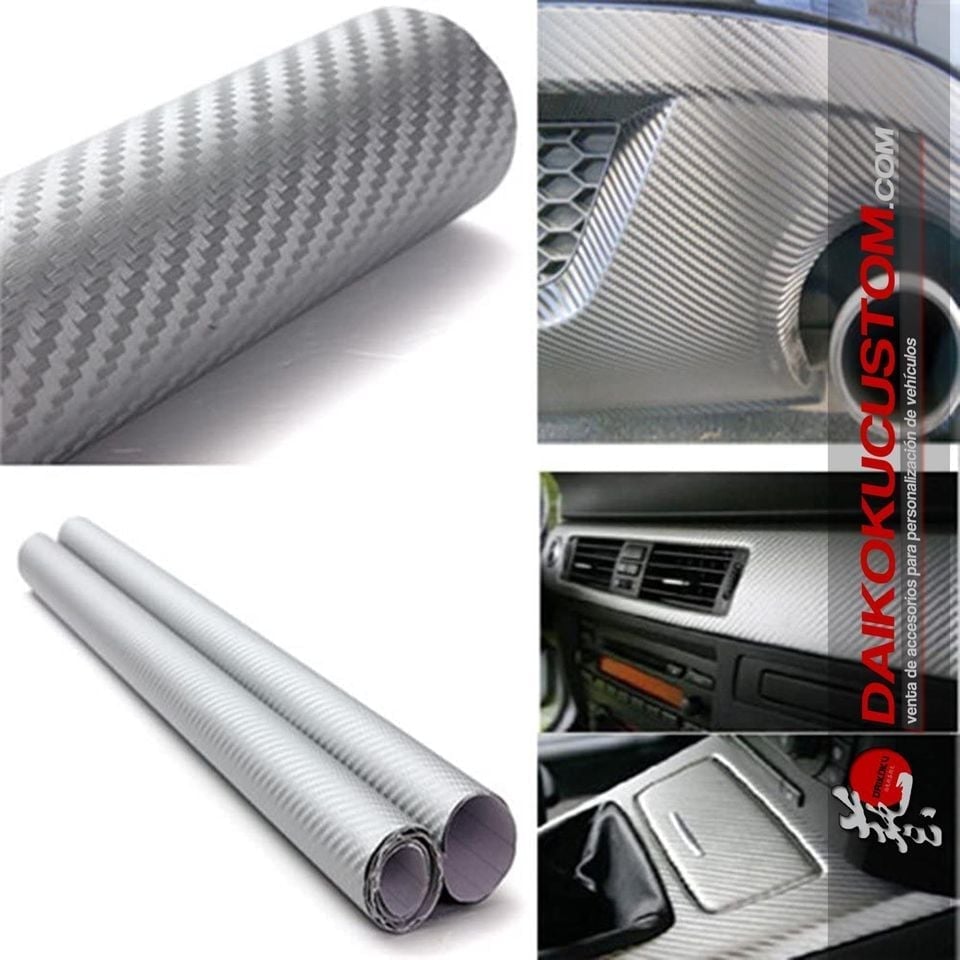 Vinilo 1.27mt 3d Carbono Plomo x 1mt