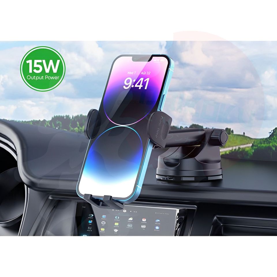 Soporte Celular Cargador 15w Carga Inalambrica Vidvie Hc1531 Ventosa