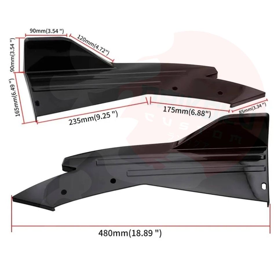 Lip 2 Piezas Con Punta Parachoque Trasero Tipo Muela