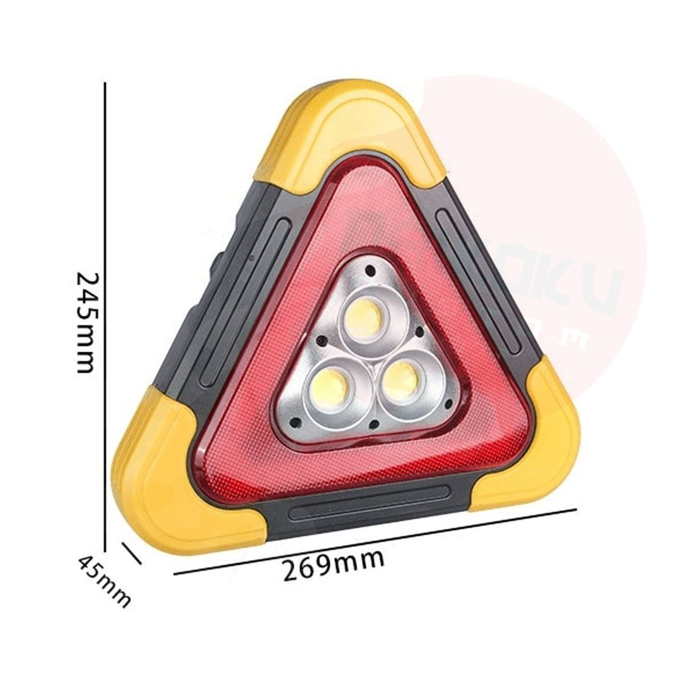 Triangulo Emergencia Recargable Solar + Usb
