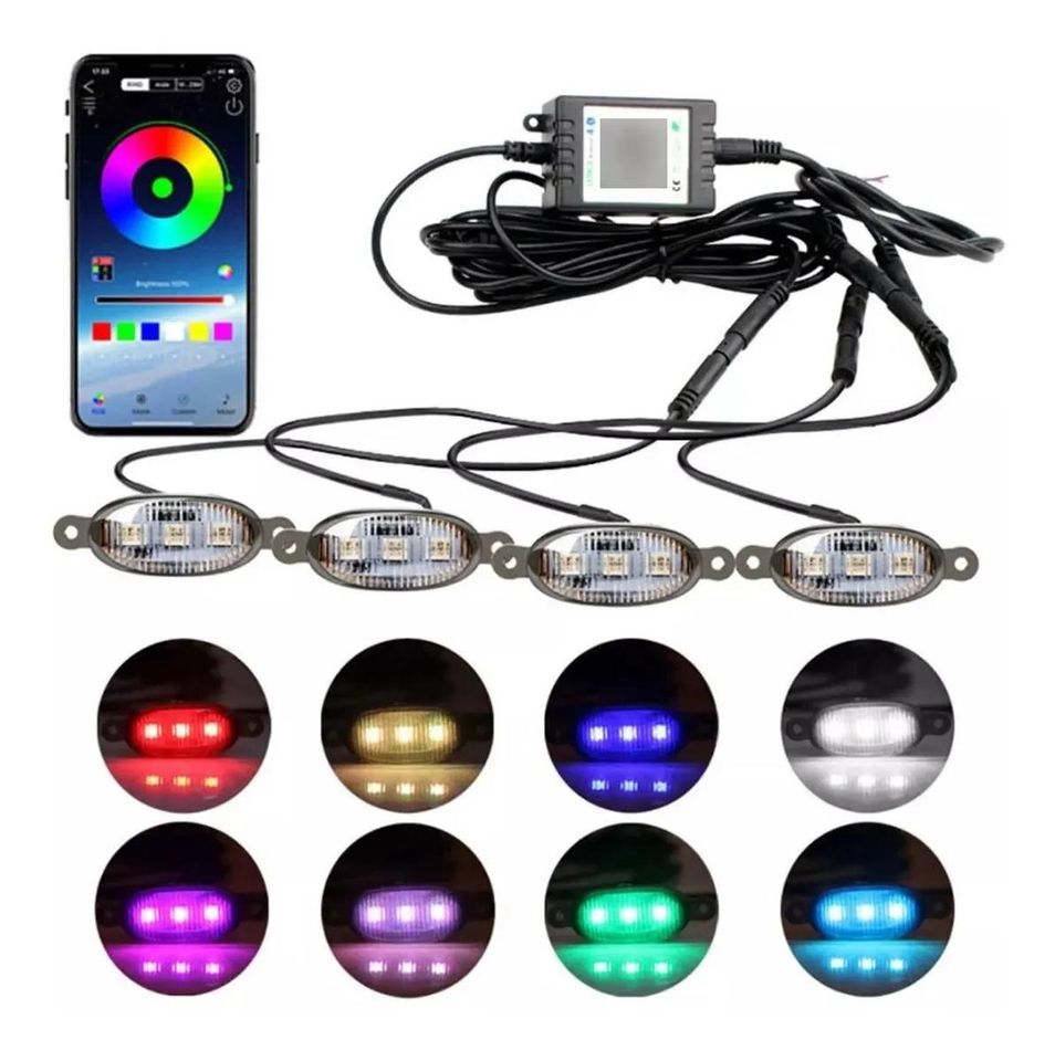 Kit 4 Luces Led Tipo Raptor + App Rgb