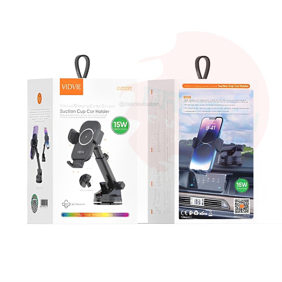 Soporte Celular Cargador 15w Carga Inalambrica Vidvie Hc1530 Rejilla 11674