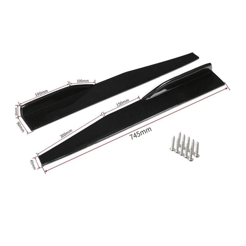 Lip Faldon Mediano Lateral De 74cm 75cm (Par) Negro Brillante