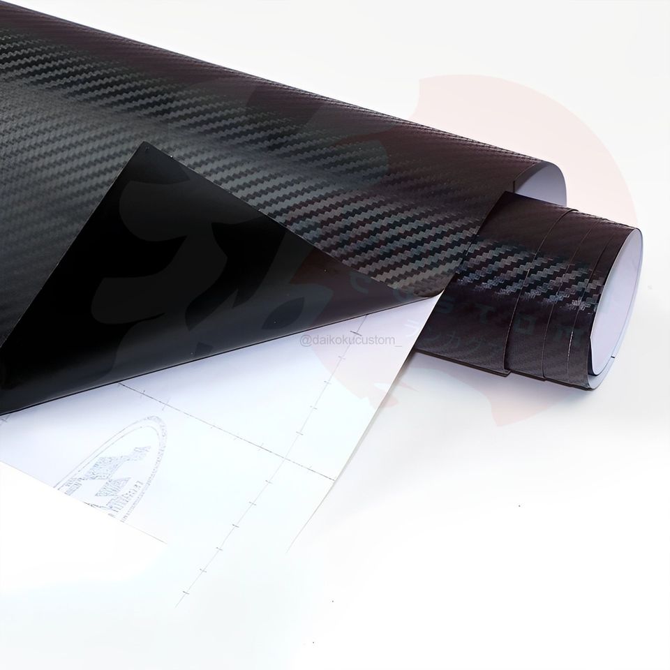 Vinilo 4d Carbono Negro 1.52mt x 1mt