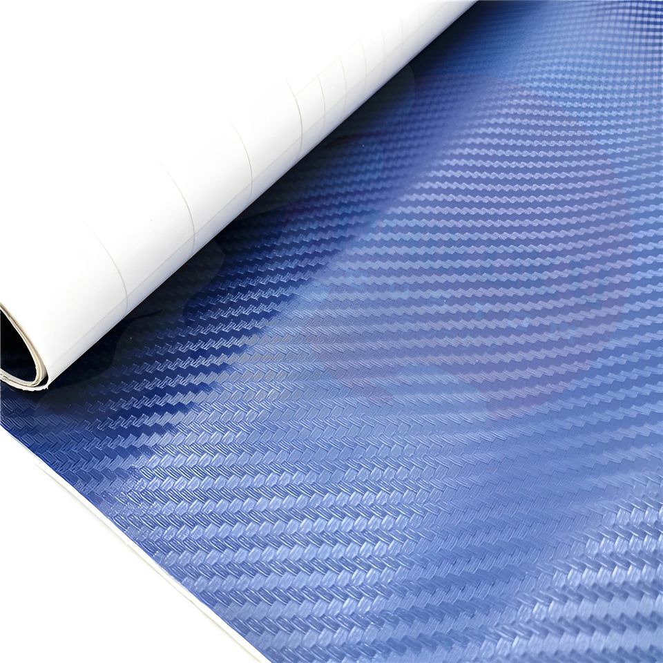 Vinilo 1.27mt 3d Carbono Azul x 1mt