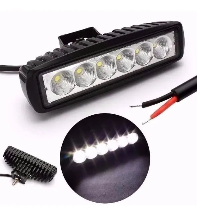 Neblineros Led Barra 18w De 6 Led X2