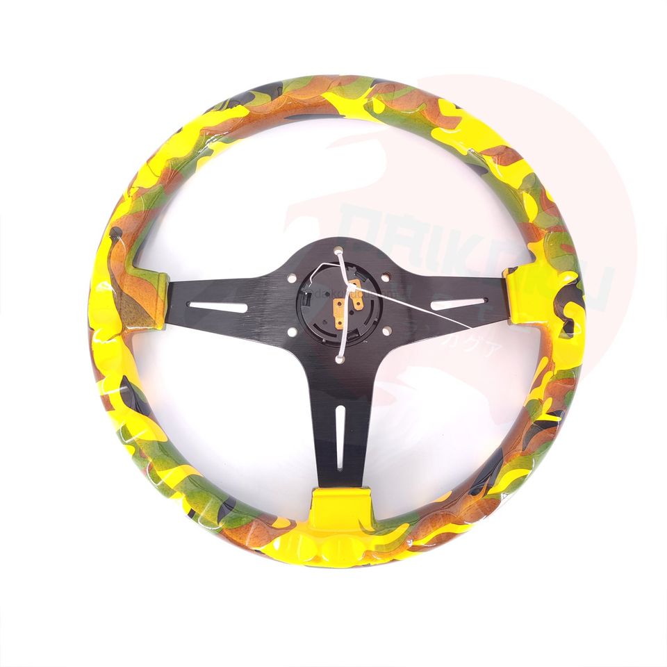 Volante Deportivo Camuflaje Verde/Amarillo