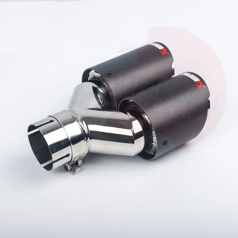 Cola Escape Akrapovic 2.5" a 4" Carbono Mate Doble (Lado Piloto)