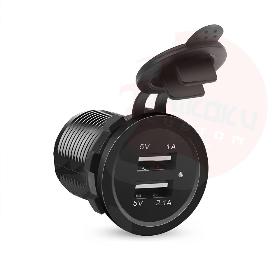 Toma Encendedor Circular Embutido Doble Usb Basico Directo