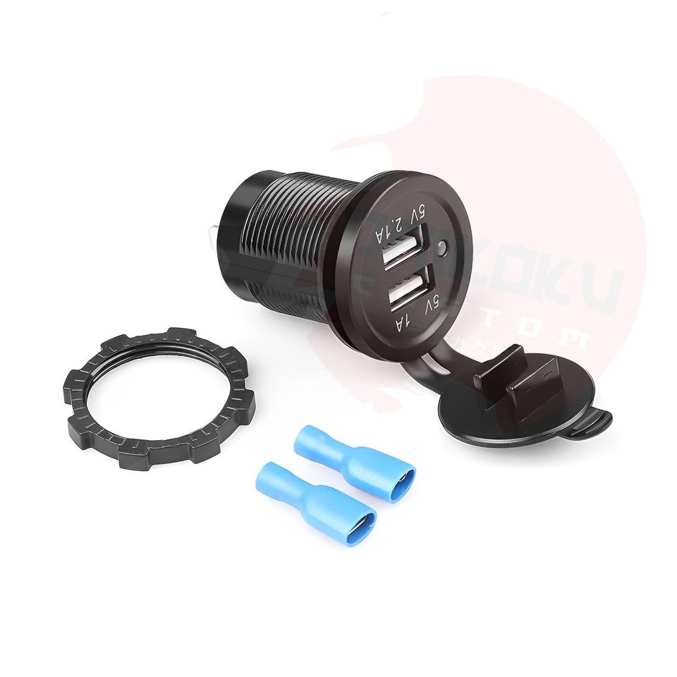 Toma Encendedor Circular Embutido Doble Usb Basico Directo