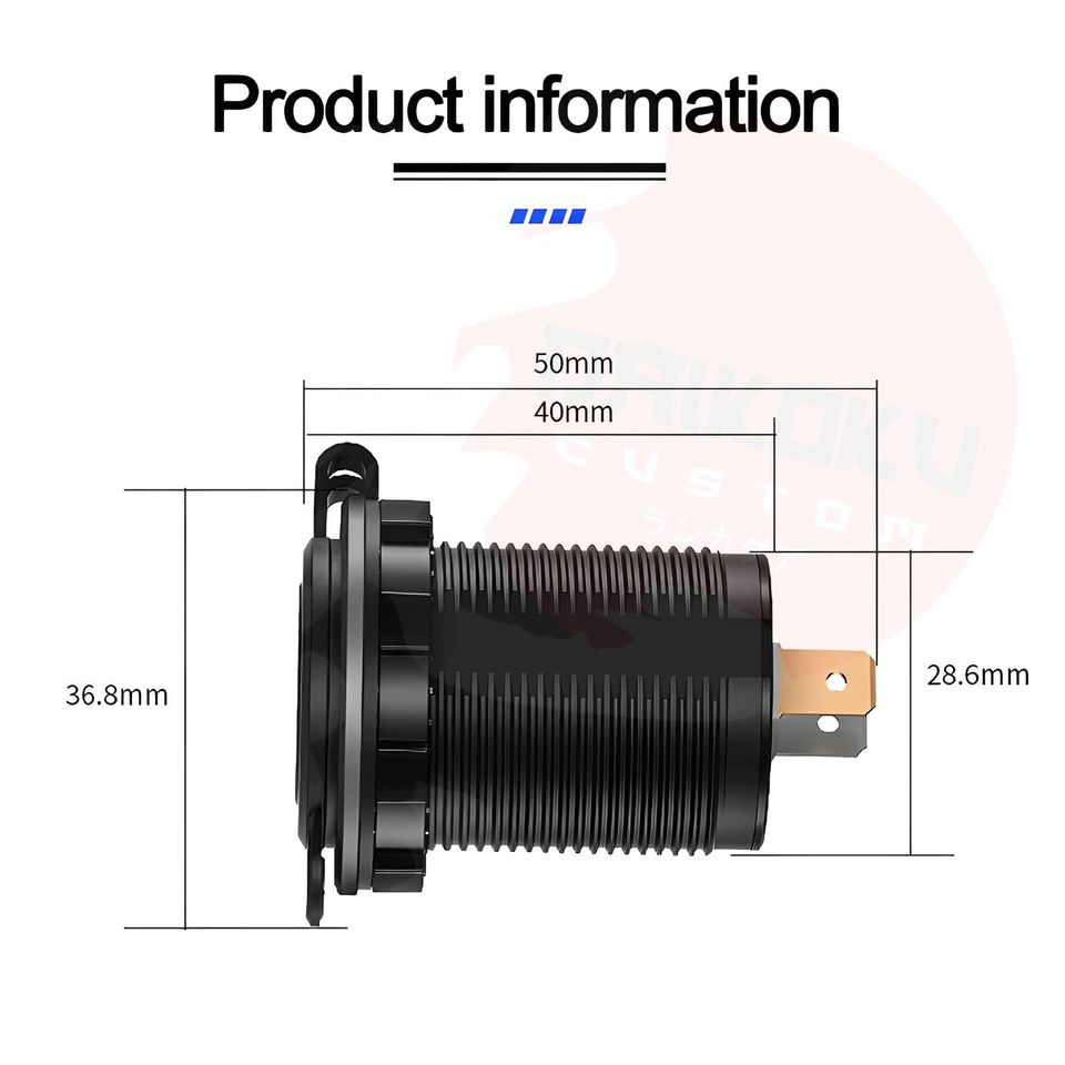 Toma Encendedor Circular Embutido Doble Usb Basico Directo