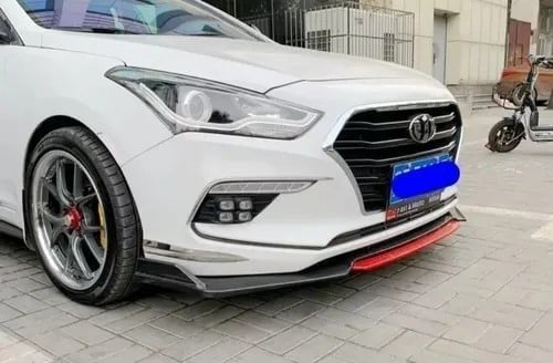 Lip 4 Piezas Parachoque Grues. Fijo Borde Rojo Puntas Universal