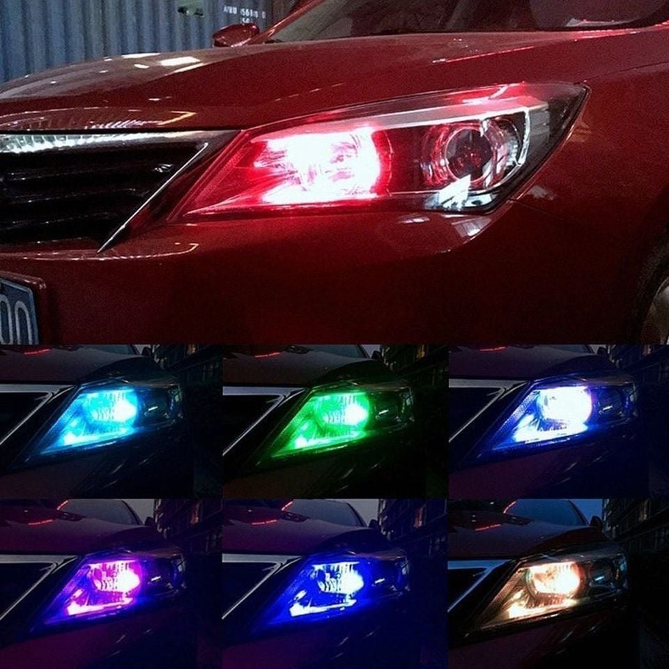 Kit Ampolletas (2) Led T10 RGB Silicona + Control
