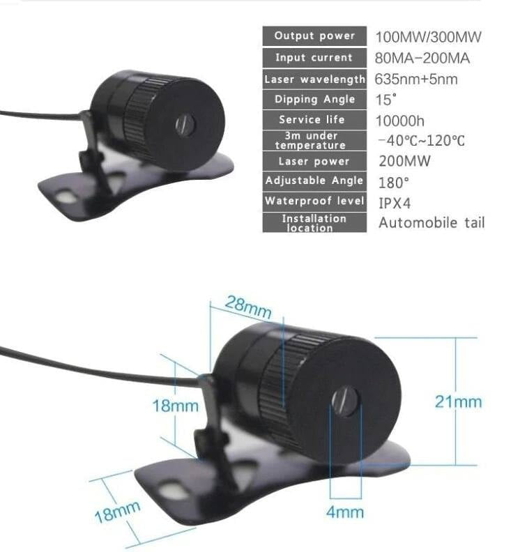 Luz Led Laser Anti-Niebla Freno