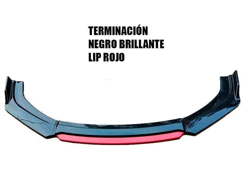 Lip 4 Piezas Parachoque Grues. Fijo Borde Rojo Puntas Universal