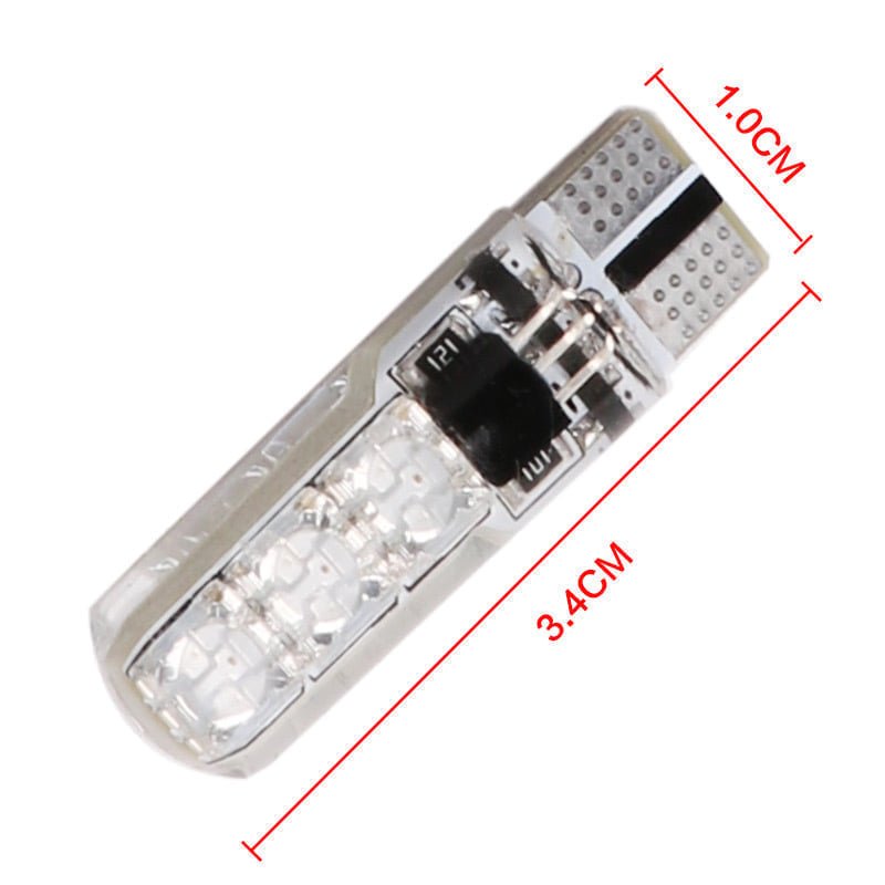 Kit Ampolletas (2) Led T10 RGB Silicona + Control