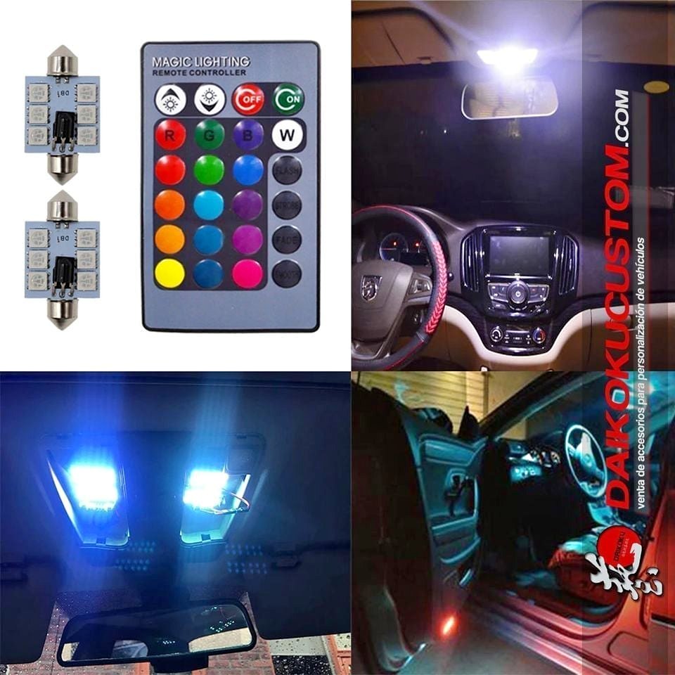 Placa Led Techo RGB (Par) + Control De 31 36 39 41mm