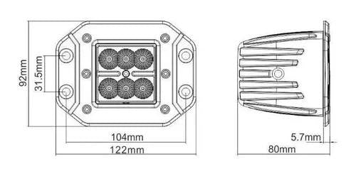 Neblineros Led Cree Embutido 6 Led 18w X2