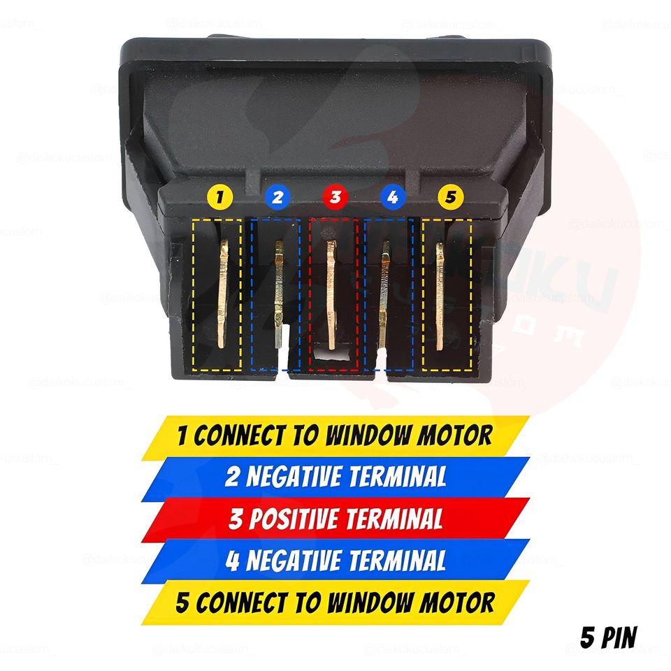 Boton Interruptor Alzavidrio 5 Pin
