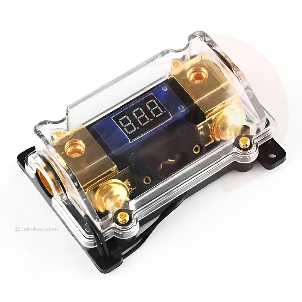 Porta Fusible 100a + Voltimetro Audio 4ga 0ga Digital