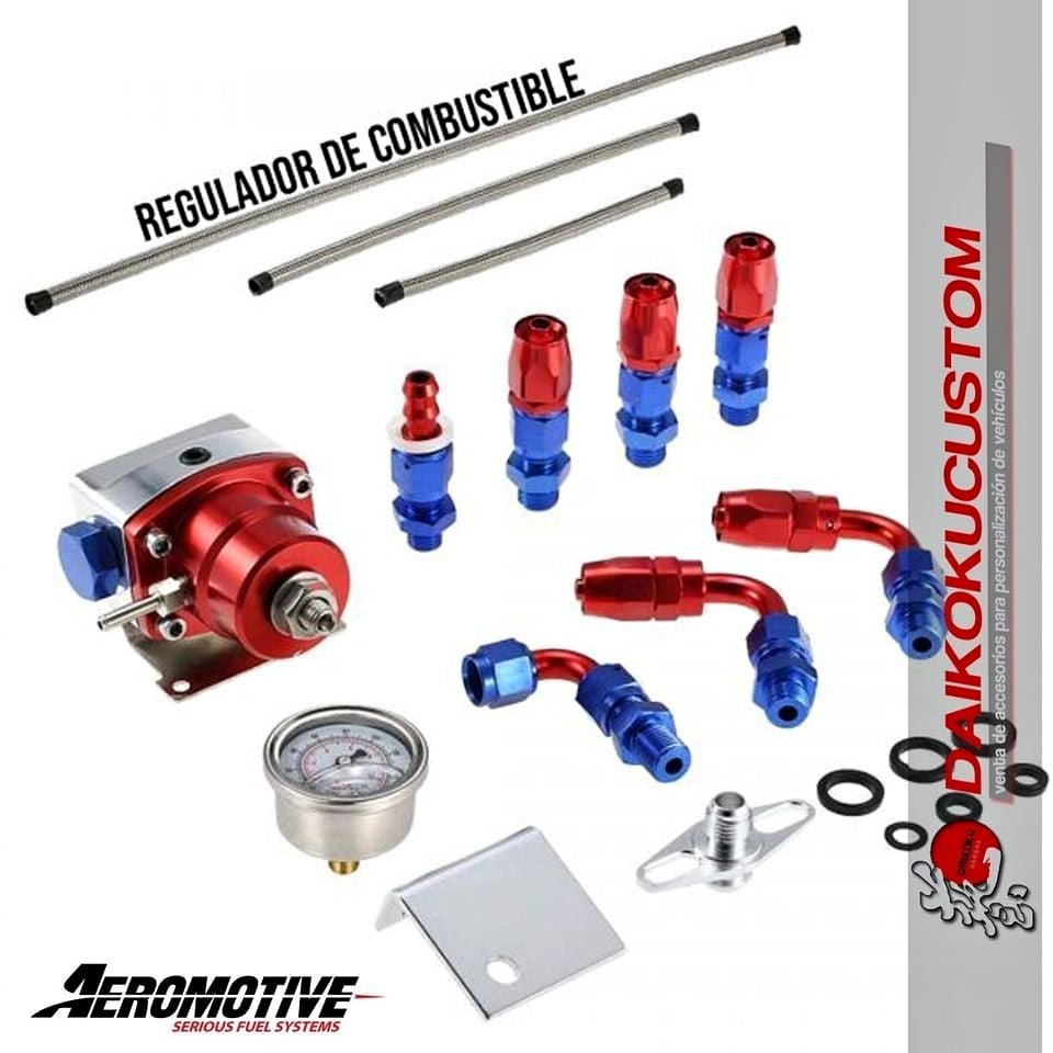 Kit Regulador Bencina Aeromotive 9pcs (Max 160psi)