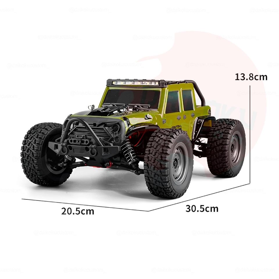 Auto Escala 1:16 4x4 Rc Jeep Wrangler Todo Terreno Verde