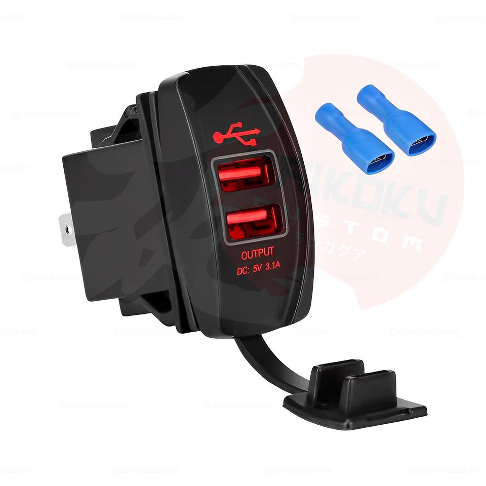 Toma Encendedor Embutido Rectangular Doble Usb Basico Directo