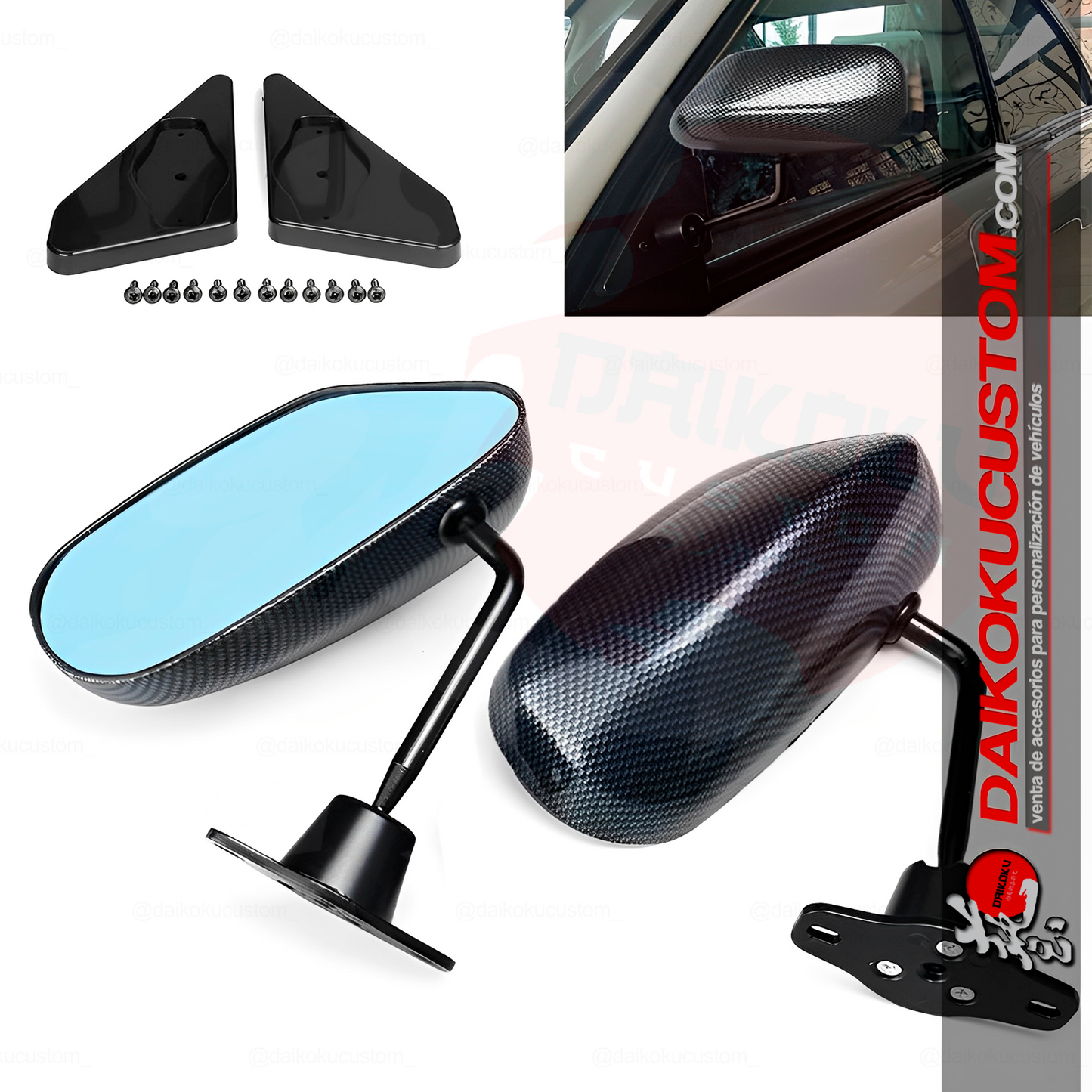 Espejos Lateral Carbono KStyle MI18 Redondeados