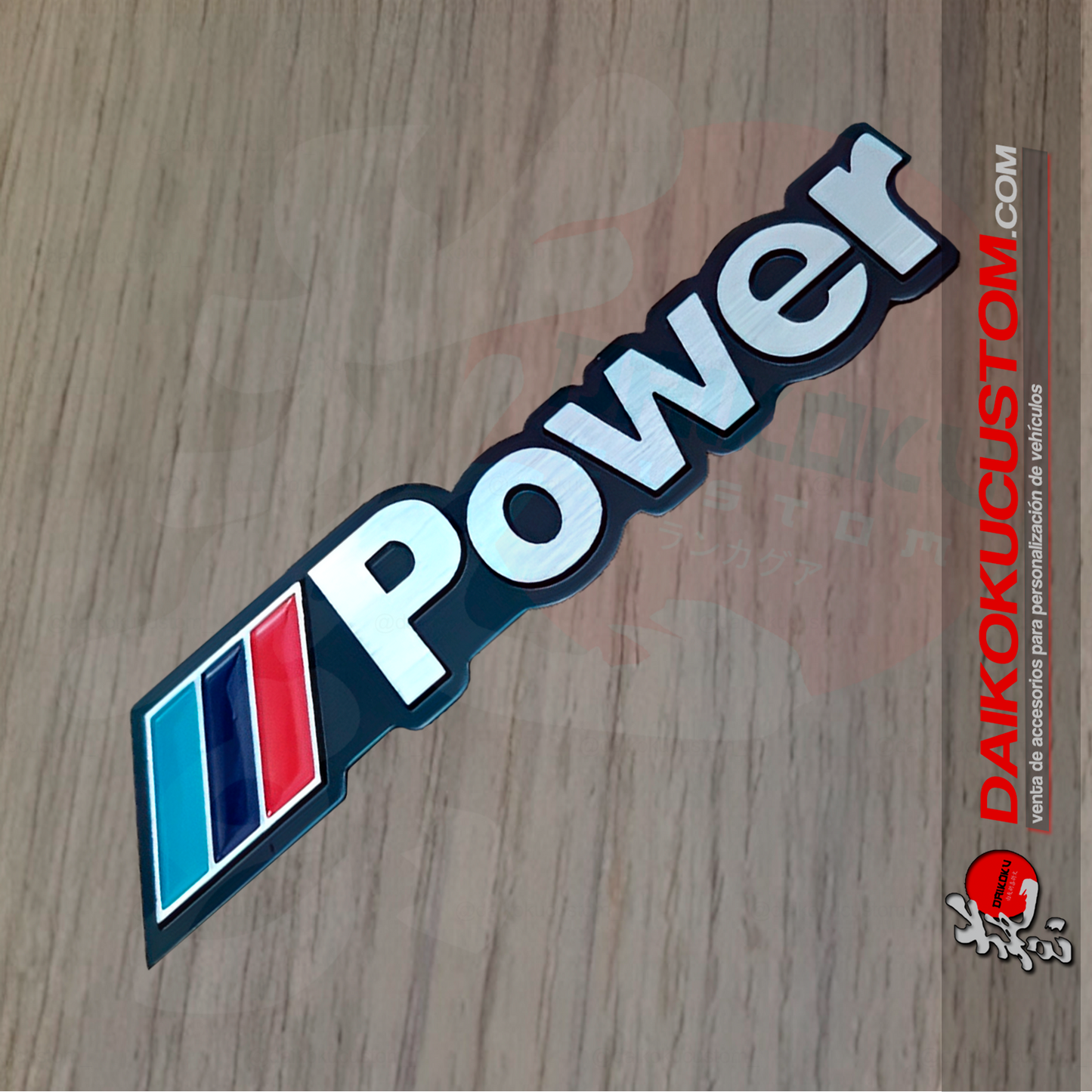 Emblemas Adhesivo Power Borde Negro