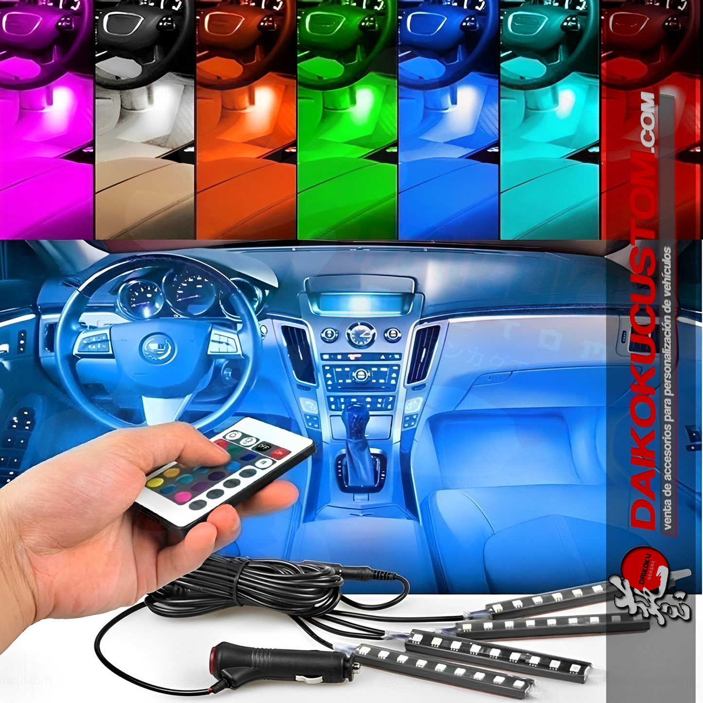 Luces Led Interior Piso Rgb + Control 36 Led