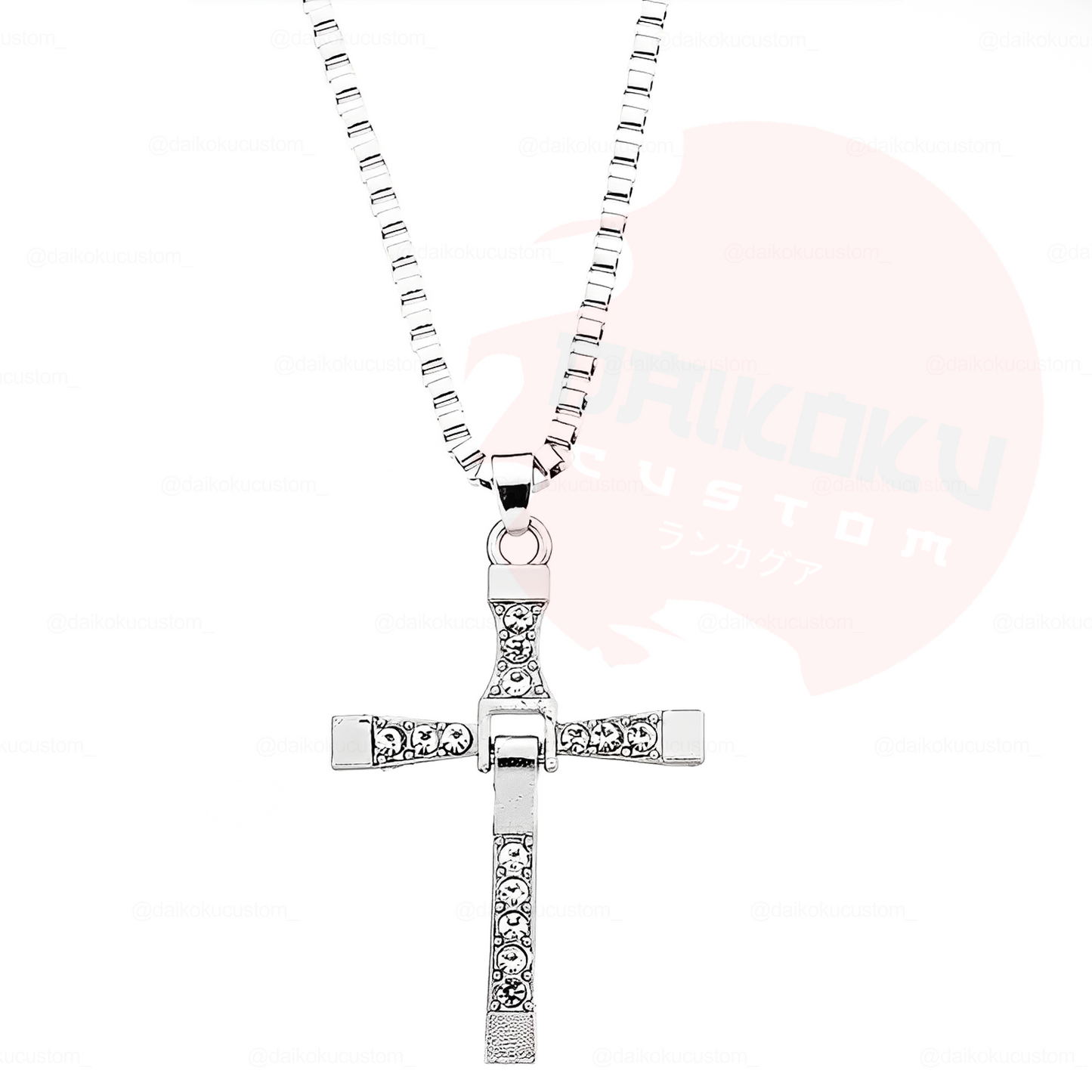 Cadena Collar Cruz Toreto Rapido Furioso Plomo