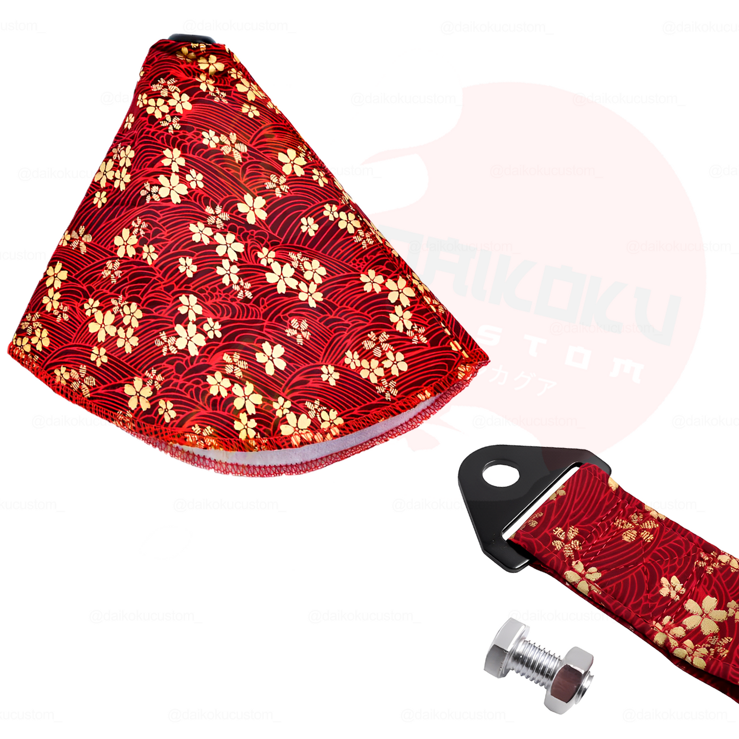 Kit Cofia + Cinta Tow Strap Japo Flores Doradas