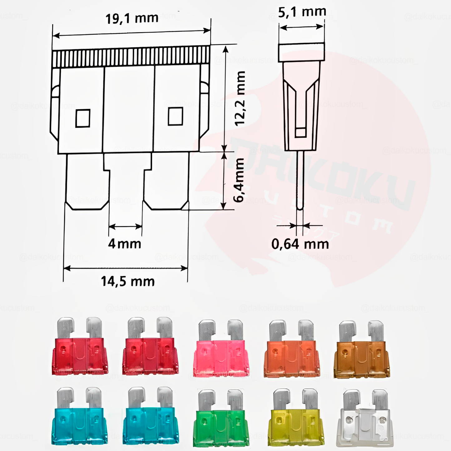 Tester Probador Corriente 6-12-24v + 10 Fusibles Regular