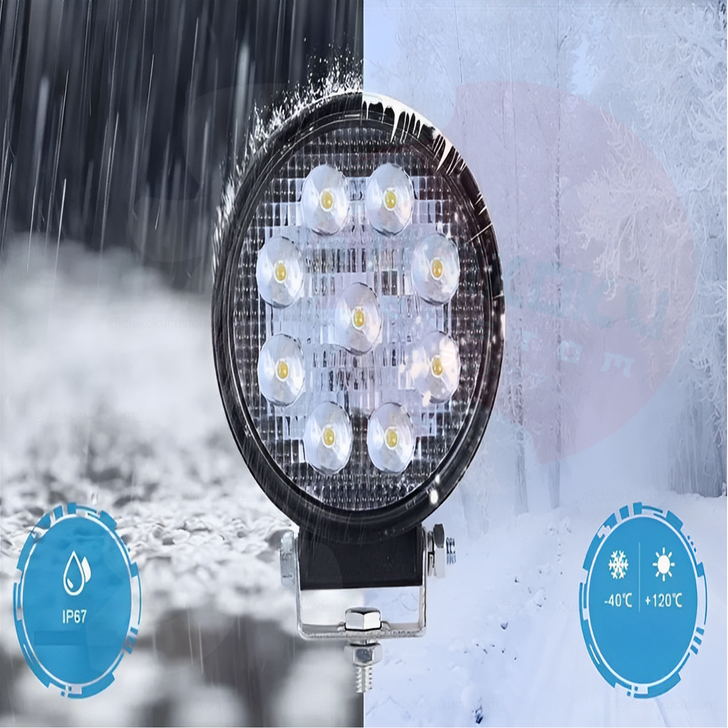Neblineros Led 27w Redondos De 9 Led X2