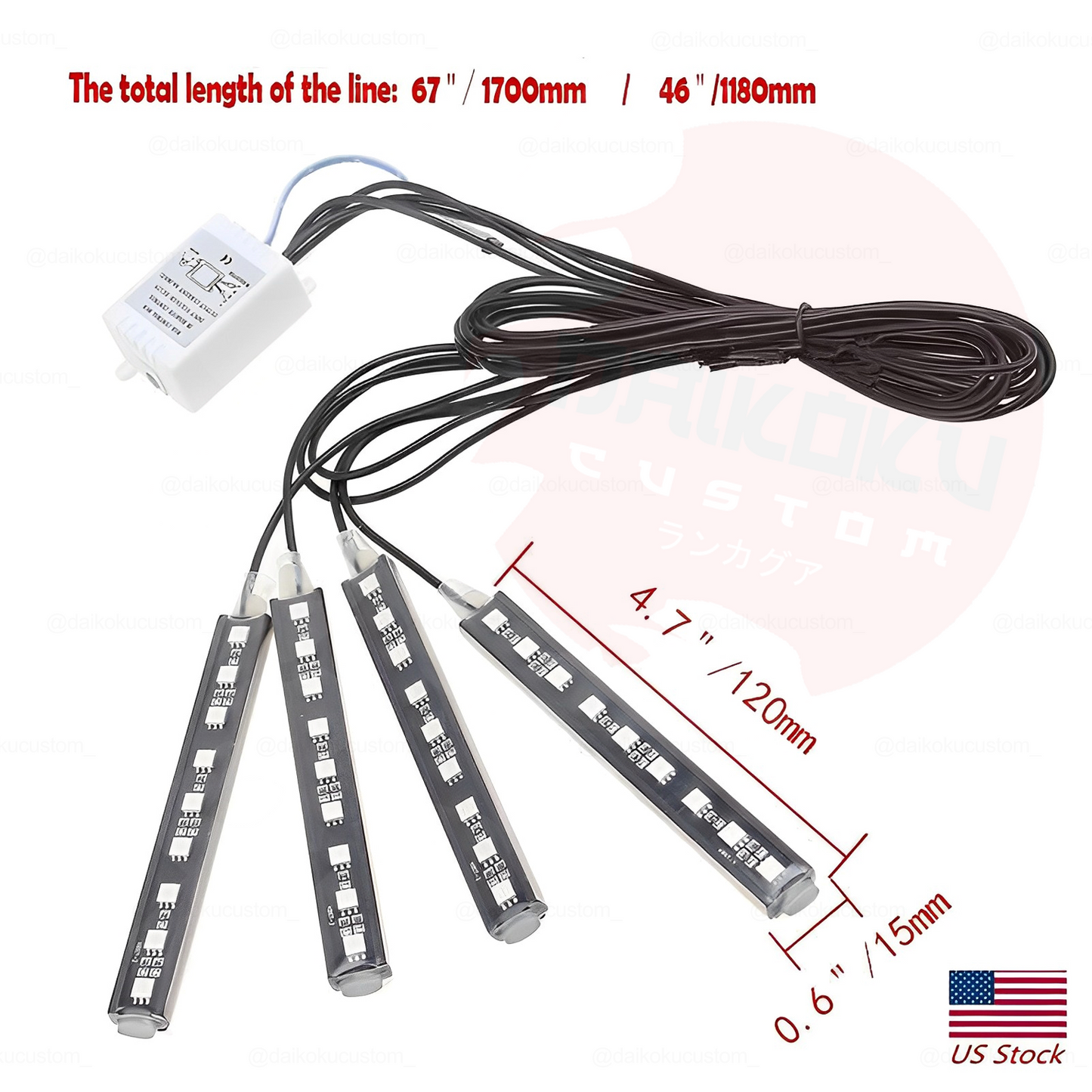 Luces Led Interior Piso Rgb + Control 36 Led