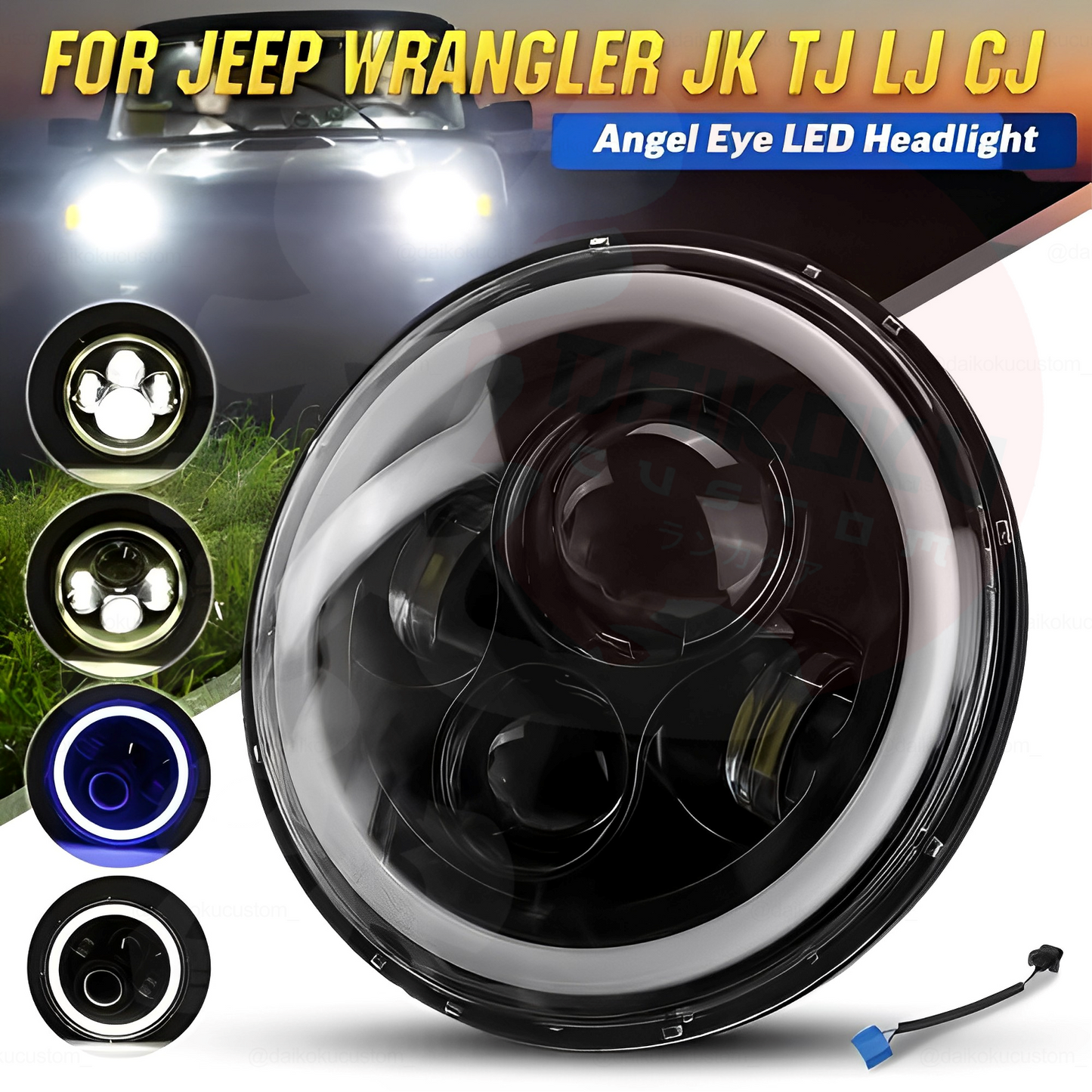 Foco 7" (Unidad) Led 75w Ojo De Angel H4