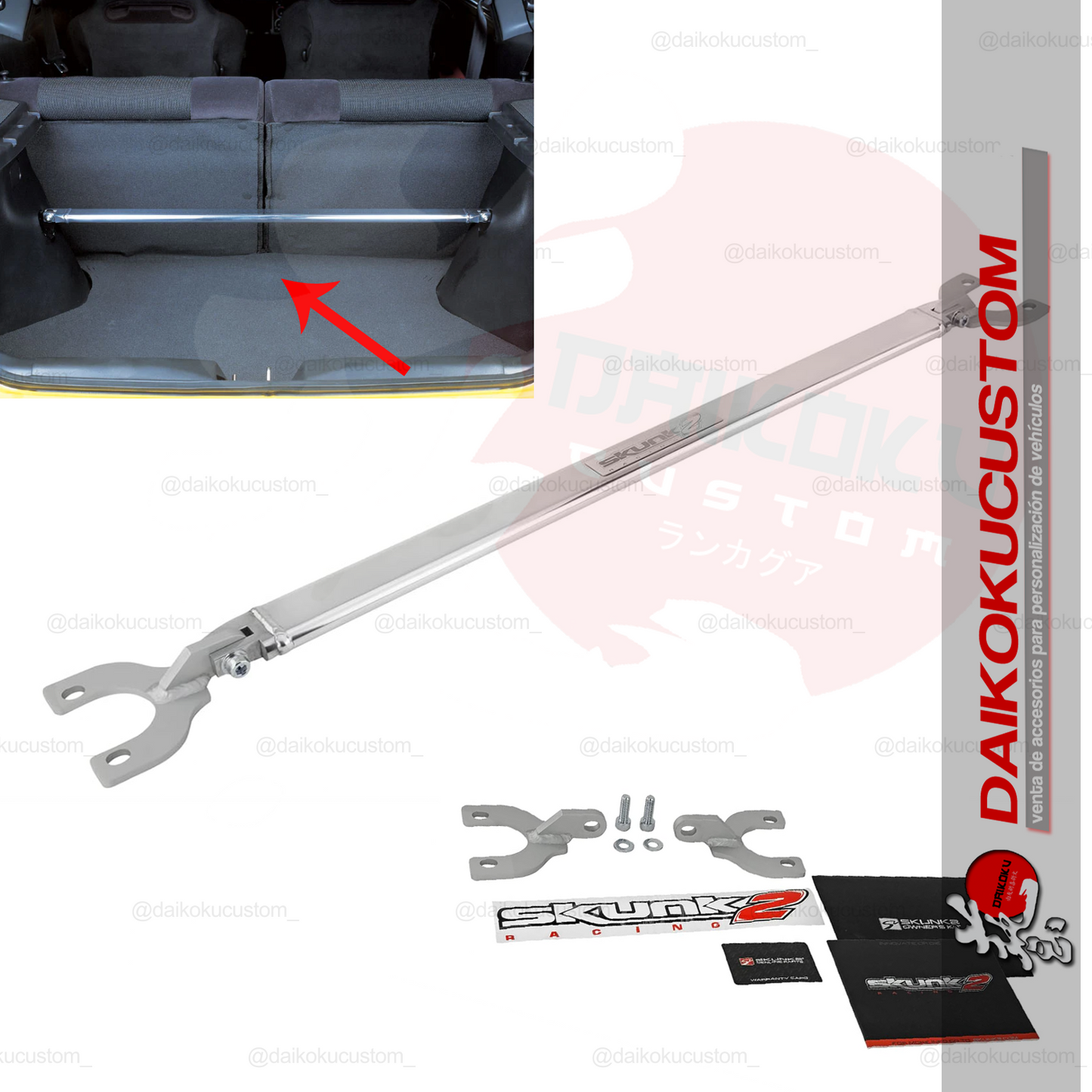 Rear Strutbar Tower Trasera SKUNK2 Honda Civic 88-00 Integra 94-01 Del Sol 93-97