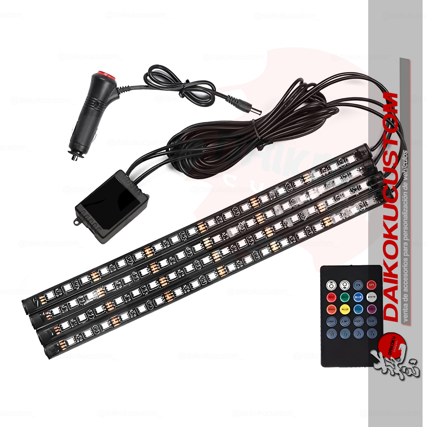 Luces Led Interior Piso Rgb + Control 72 Led