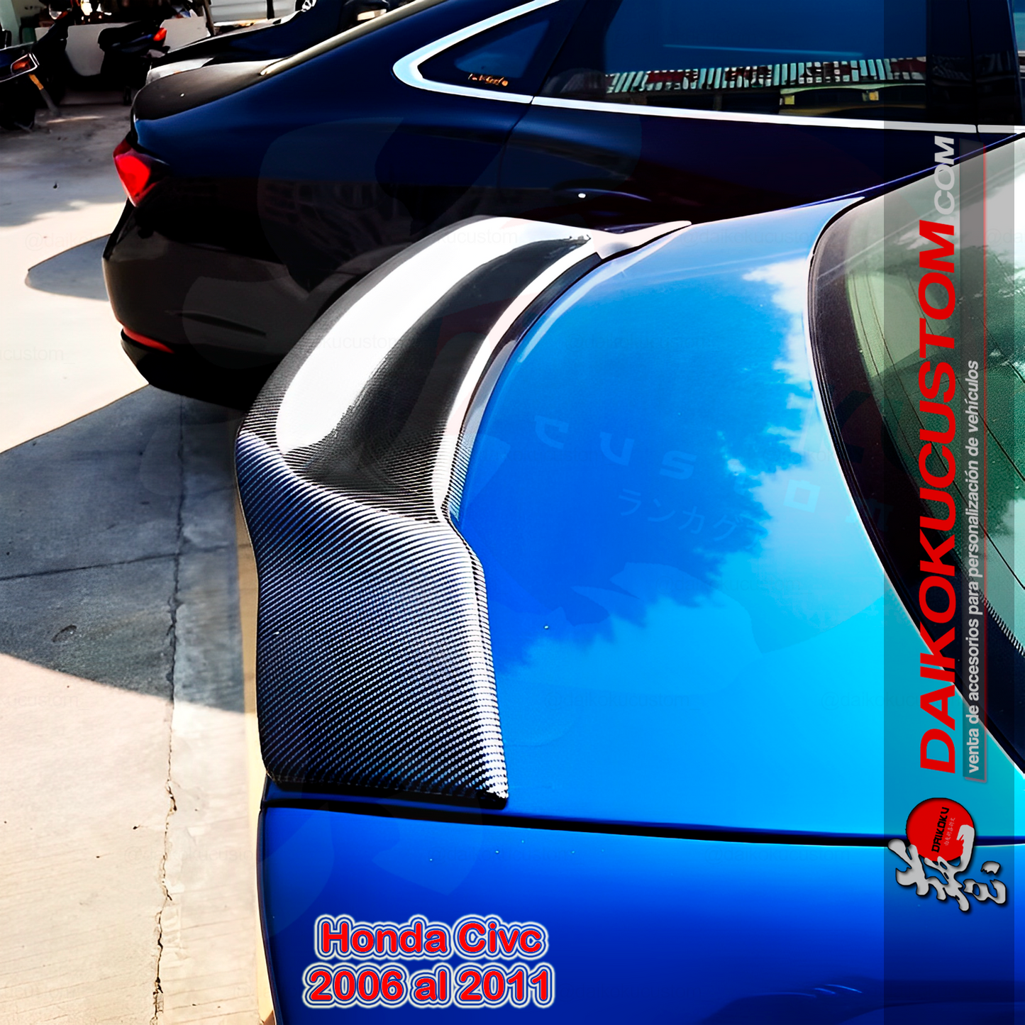 Aleron Lip Spoiler Plastico Abs Honda Civic 2006 - 2011 Tipo Carbono