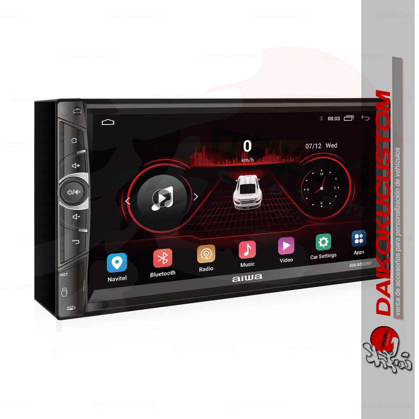 Radio 2 Din Android Pantalla Touch HD De 7 Pulgadas Aiwa AWA502BT Bluetooth