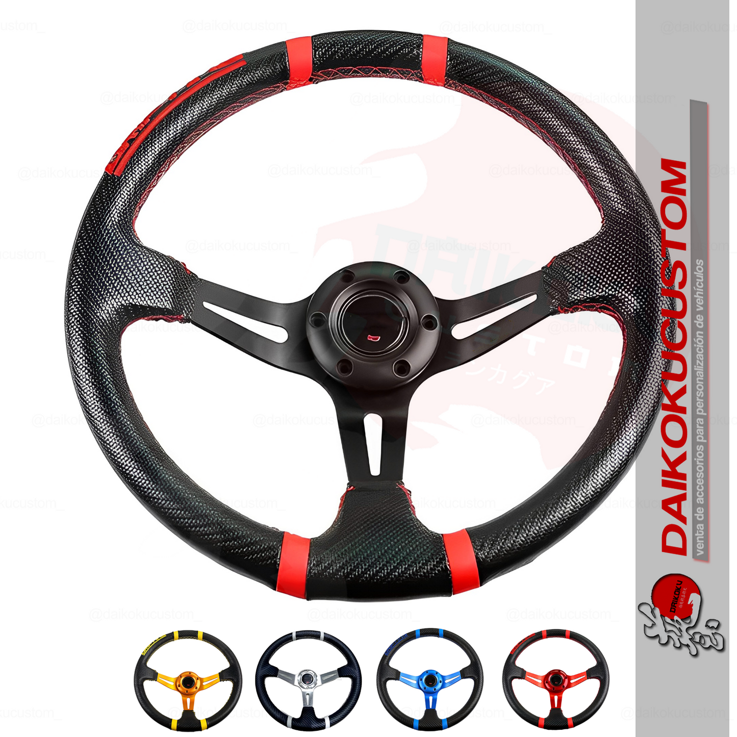 Volante Deportivo Drifting (4 Lineas / Carbono) Colores