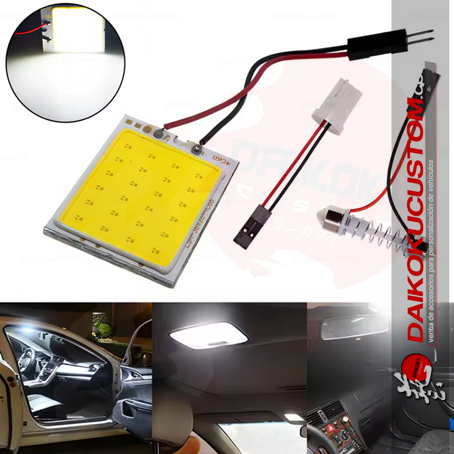 Placa Panel Led Techo Cob Tamaño S + Adaptadores