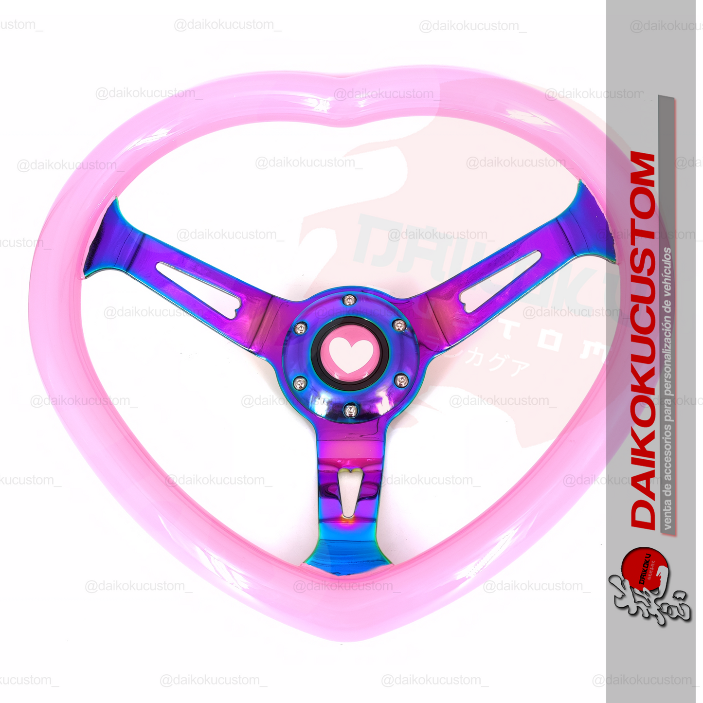 Volante Deportivo Figura Corazon Pvc Rosa Pastel