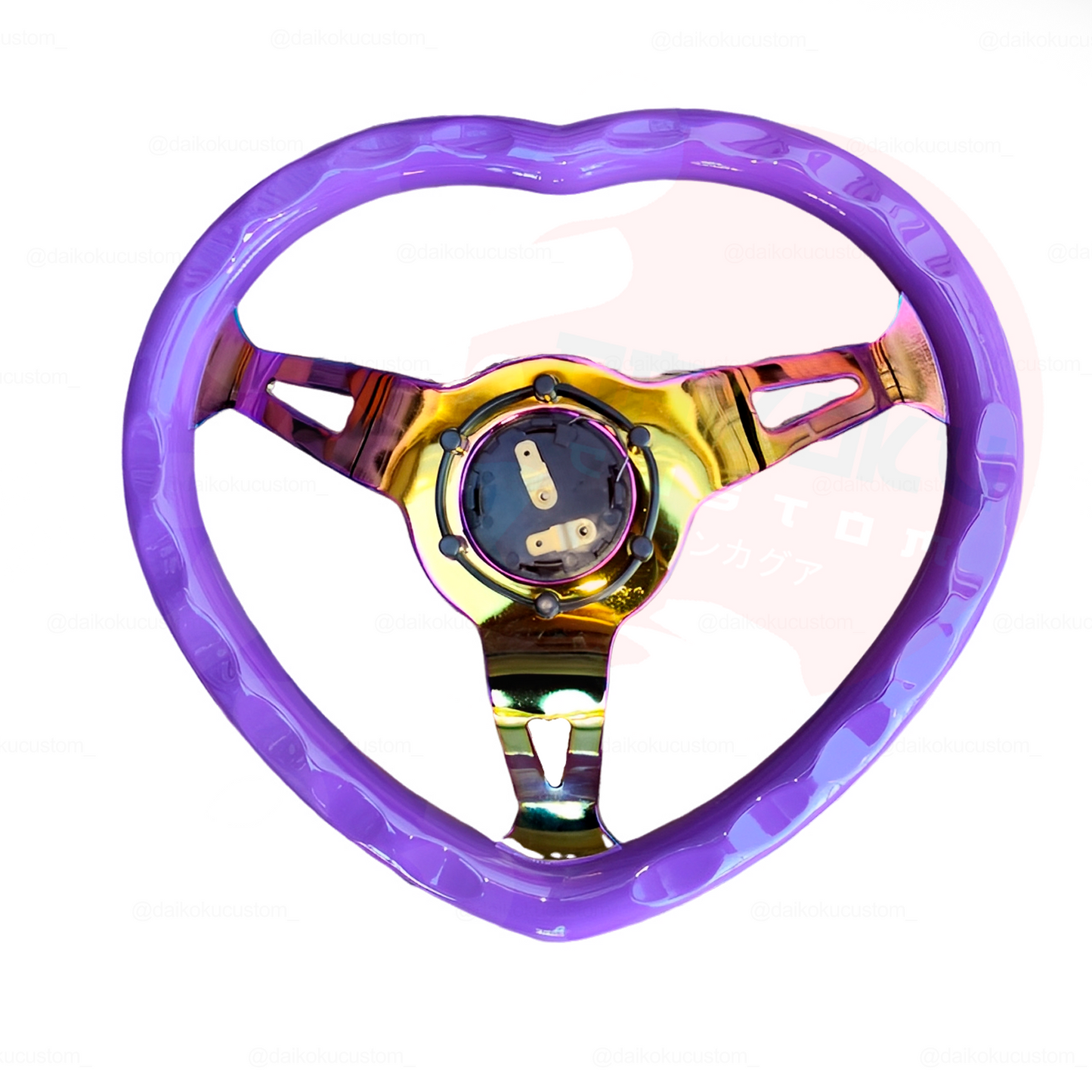 Volante Deportivo Figura Corazon Pvc Morado Concavo