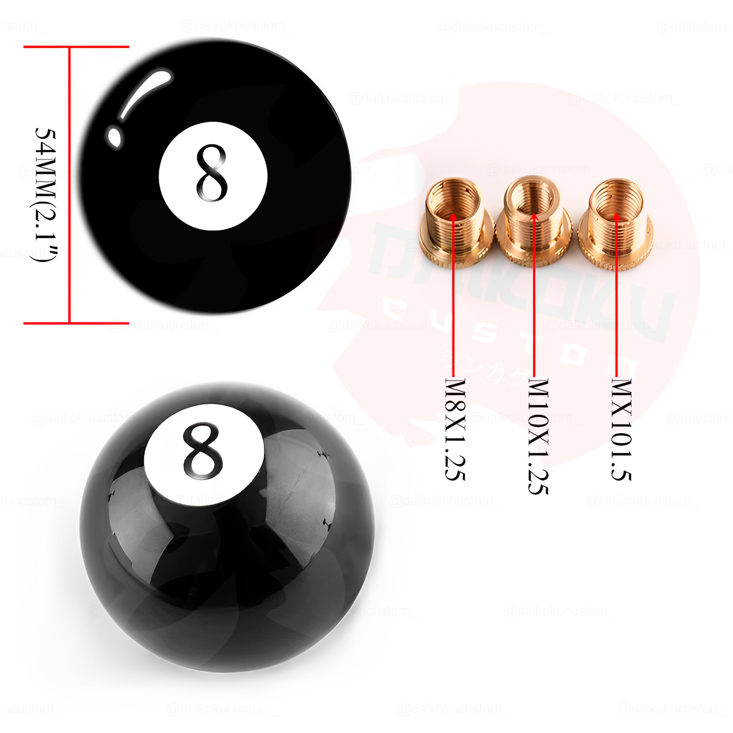 Pomo Bola 8 Billar Universal