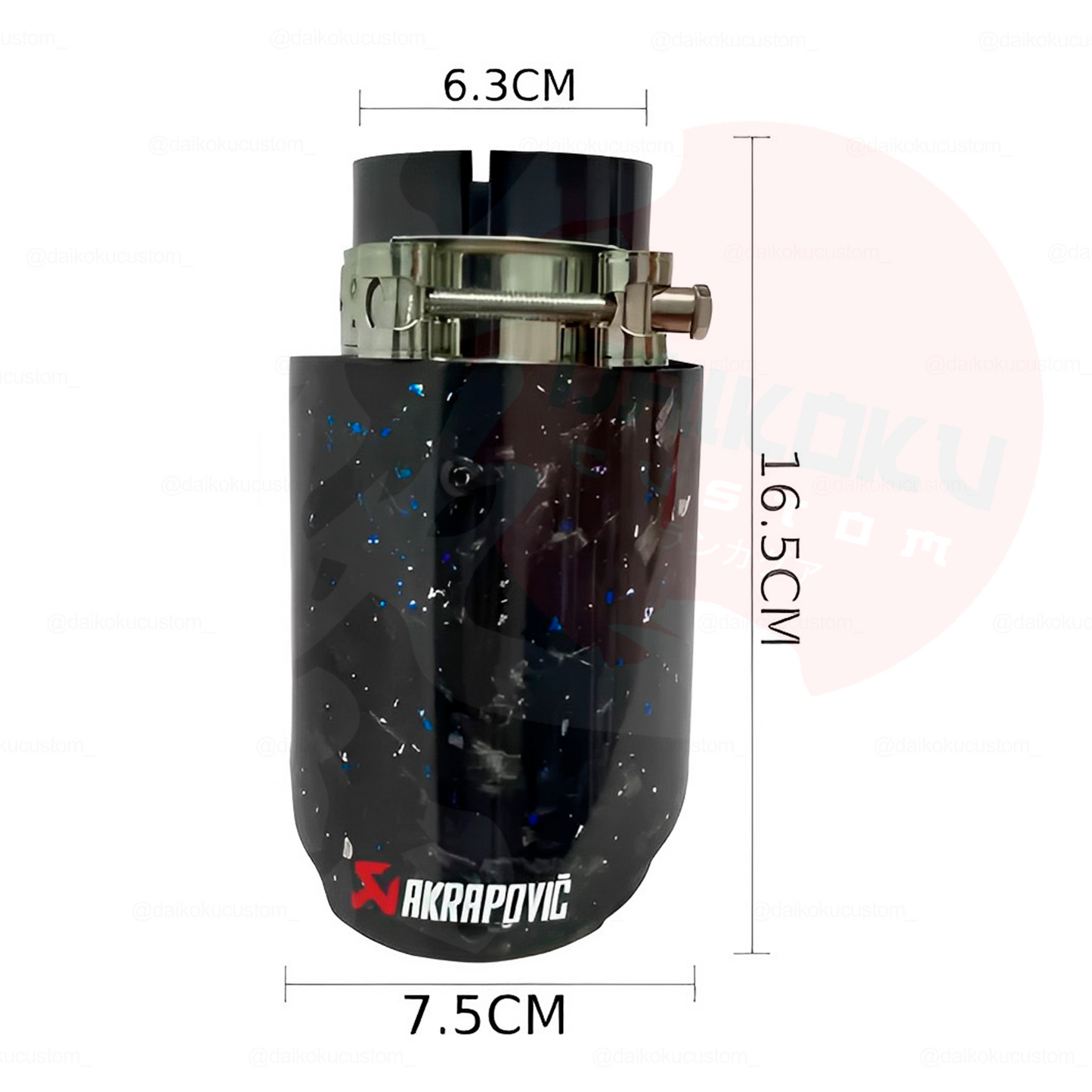 Cola Escape Akrapovic 3 Tipo Carbono Forjado Azul