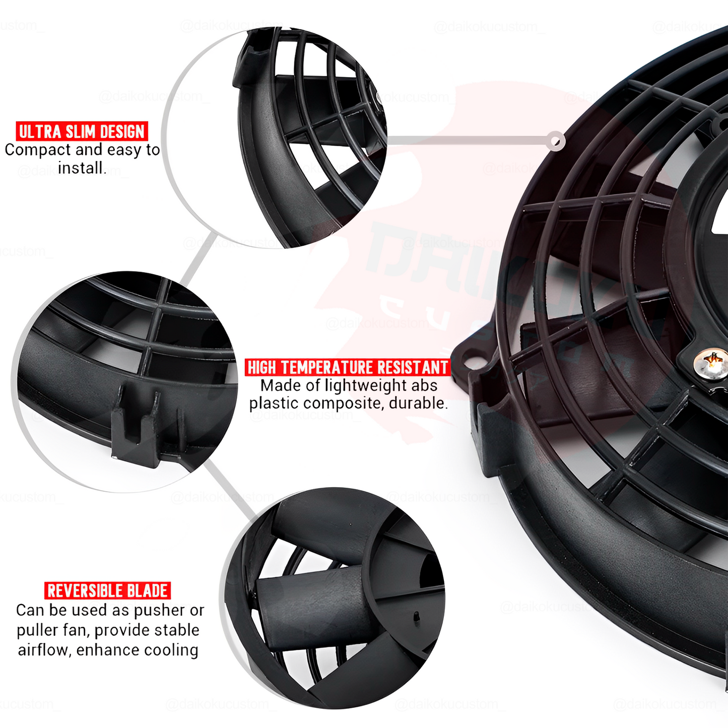 Electro-Ventilador 12" Universal 120w Aspa Recta