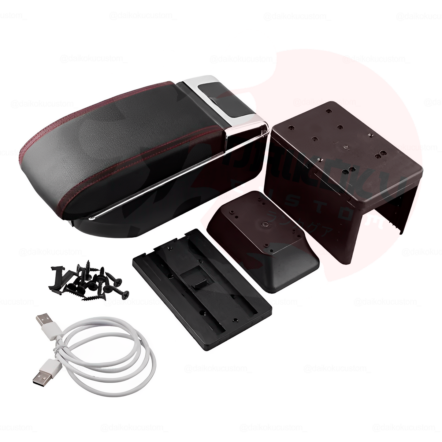 Apoya Brazo Bordes Rojo/Negro M2 (Con Usb)