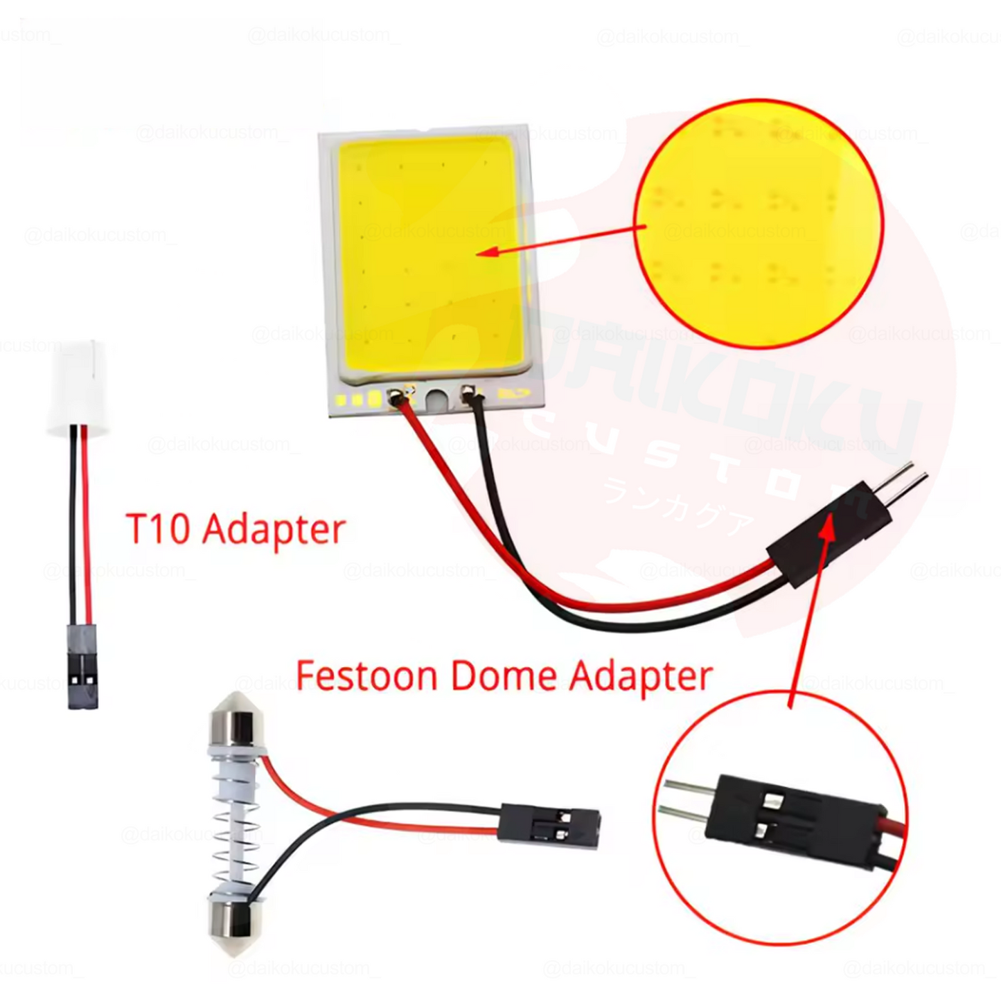 Placa Panel Led Techo Cob Tamaño S + Adaptadores