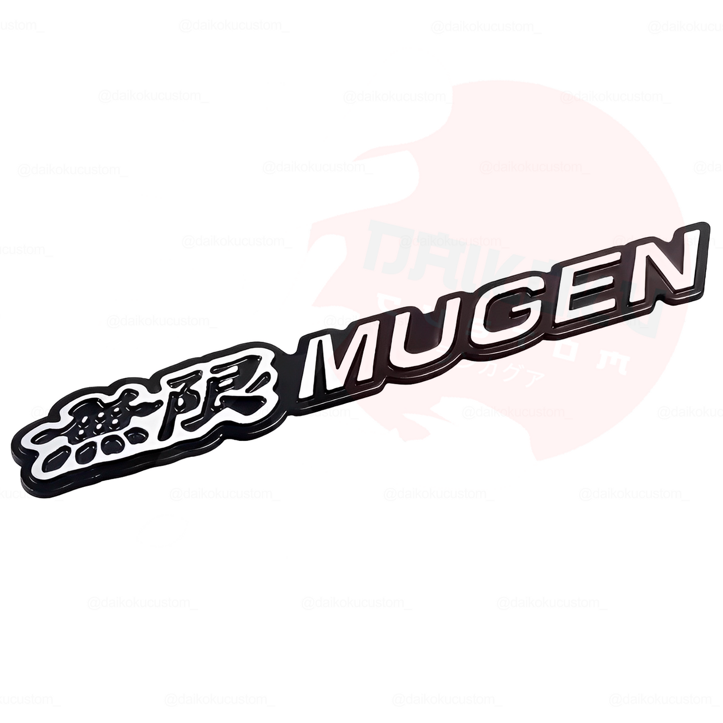 Emblemas Adhesivo Mugen Cromado Borde Negro